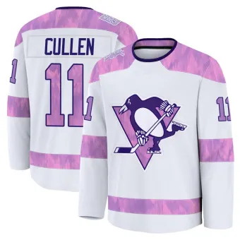 Men's John Cullen Pittsburgh Penguins 2024 Hockey Fights Cancer Practice Jersey - White Premium