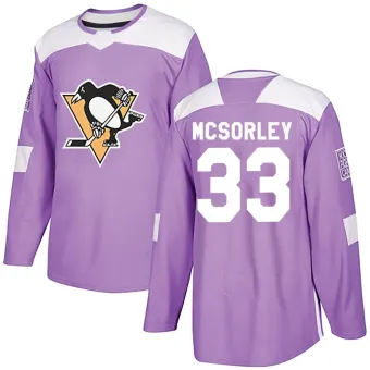 Men's Marty Mcsorley Pittsburgh Penguins Fights Cancer Practice Jersey - Purple Authentic