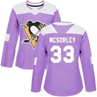 Women's Marty Mcsorley Pittsburgh Penguins Fights Cancer Practice Jersey - Purple Authentic