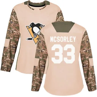 Women's Marty Mcsorley Pittsburgh Penguins Veterans Day Practice Jersey - Camo Authentic