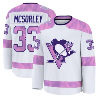 Youth Marty Mcsorley Pittsburgh Penguins 2024 Hockey Fights Cancer Practice Jersey - White Premium