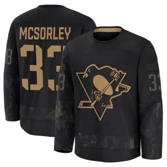 Youth Marty Mcsorley Pittsburgh Penguins 2024 Military Appreciation Practice Jersey - Black Premium